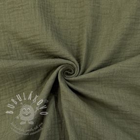 Dupla géz/muszlin dark moss green
