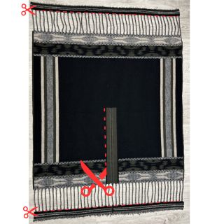 Poncho PRATO boiled wool design C