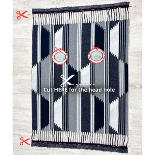 Poncho PRATO boiled wool design H