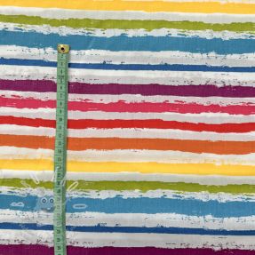 Pamutvászon Big stripes Snoozy multirainbow