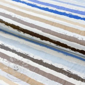 Pamutvászon Big stripes Snoozy old blue