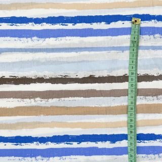 Pamutvászon Big stripes Snoozy old blue