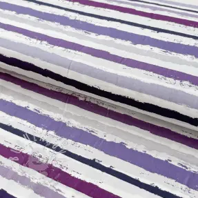 Pamutvászon Big stripes Snoozy violet