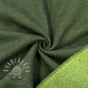Szabadidő anyag fésült MELANGE bottle green