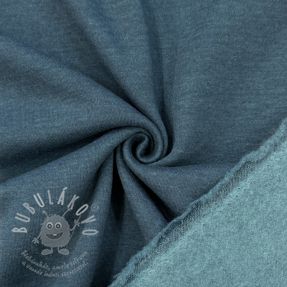 Szabadidő anyag fésült MELANGE dark petrol