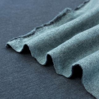 Szabadidő anyag fésült MELANGE dark petrol