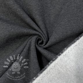 Szabadidő anyag fésült MELANGE dark grey