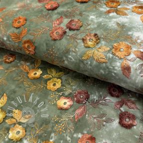 Pamutvászon TIE DYE EMBROIDERY Poppy design O