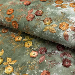 Pamutvászon TIE DYE EMBROIDERY Poppy design O