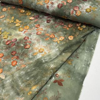 Pamutvászon TIE DYE EMBROIDERY Poppy design O