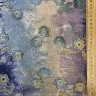 Pamutvászon TIE DYE EMBROIDERY Poppy design T