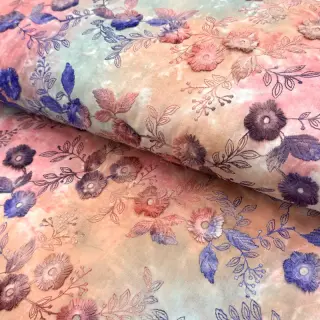 Pamutvászon TIE DYE EMBROIDERY Poppy design R