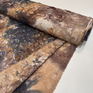 Pamutvászon TIE DYE EMBROIDERY Poppy design M