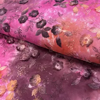 Pamutvászon TIE DYE EMBROIDERY Poppy design Q
