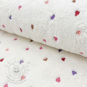 Kabát anyag TEDDY Tossed hearts multi
