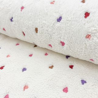 Kabát anyag TEDDY Tossed hearts multi