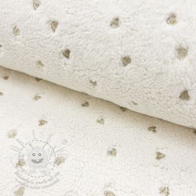 Kabát anyag TEDDY Tossed hearts gold