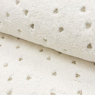 Kabát anyag TEDDY Tossed hearts gold