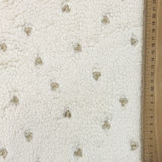 Kabát anyag TEDDY Tossed hearts gold