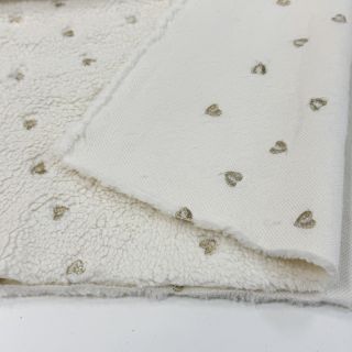 Kabát anyag TEDDY Tossed hearts gold