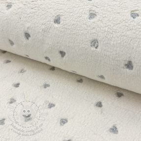 Kabát anyag TEDDY Tossed hearts silver