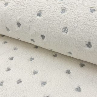 Kabát anyag TEDDY Tossed hearts silver