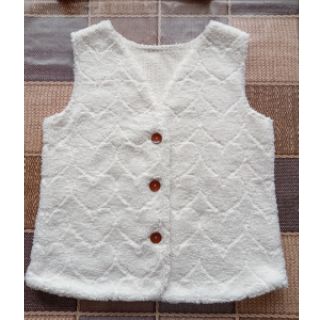 Kabát anyag TEDDY Hearts in hearts ecru