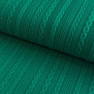 Kötött kelme jacquard Cable forest green
