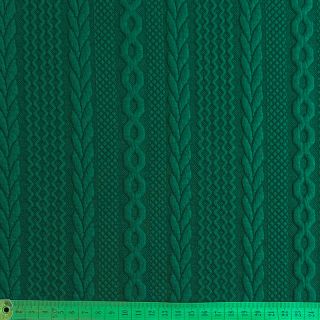 Kötött kelme jacquard Cable forest green