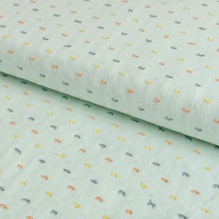 Pamutvászon DOBBY Patch light mint