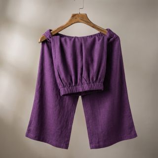 Lenvászon előmosott dark purple