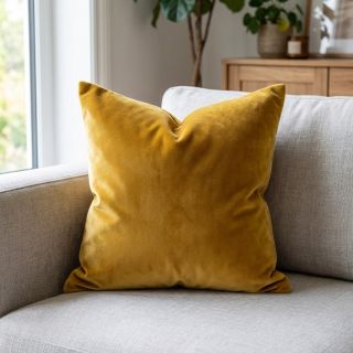 Bársony anyag VELVET PREMIUM mustard