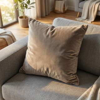 Elasztikus bársony anyag VELVET STRETCH taupe