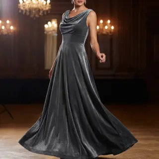 Elasztikus bársony anyag VELVET STRETCH dark grey