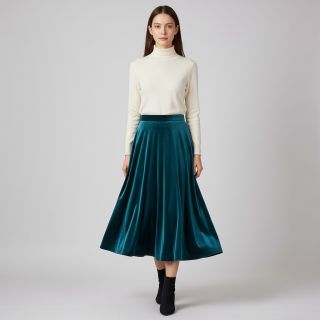 Elasztikus bársony anyag VELVET STRETCH petrol