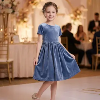 Elasztikus bársony anyag VELVET STRETCH blue