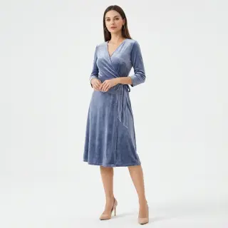 Elasztikus bársony anyag VELVET STRETCH blue