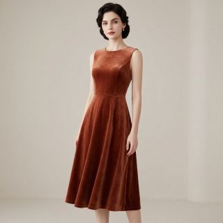 Elasztikus bársony anyag VELVET STRETCH brick