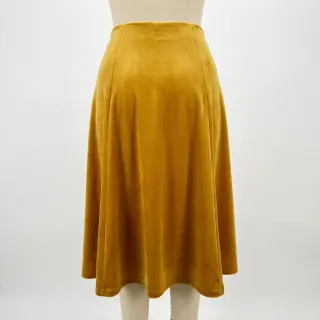 Elasztikus bársony anyag VELVET STRETCH ochre