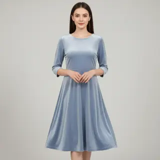 Elasztikus bársony anyag VELVET STRETCH light blue