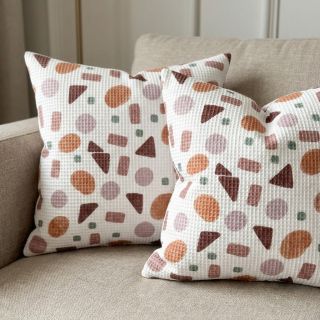 Waffle Shapes pink digital print