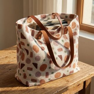 Waffle Shapes pink digital print