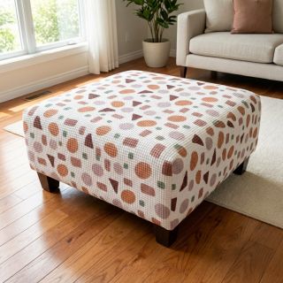 Waffle Shapes pink digital print