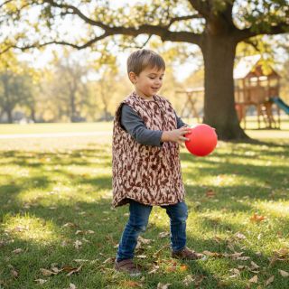 Steppelt anyag Blurry Ikat brown