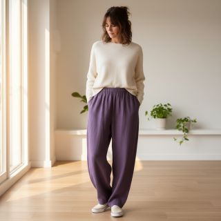 Lenvászon előmosott 170 g aubergine