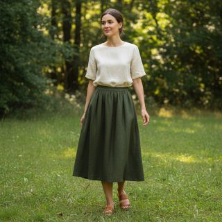 Lenvászon előmosott 170 g army green