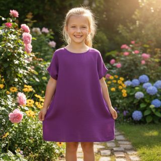 Lenvászon előmosott orchid purple