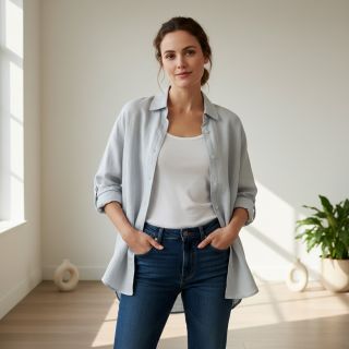 Lenvászon előmosott 170 g light blue