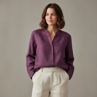 Lenvászon előmosott 170 g mulberry