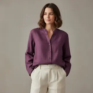 Lenvászon előmosott 170 g mulberry
